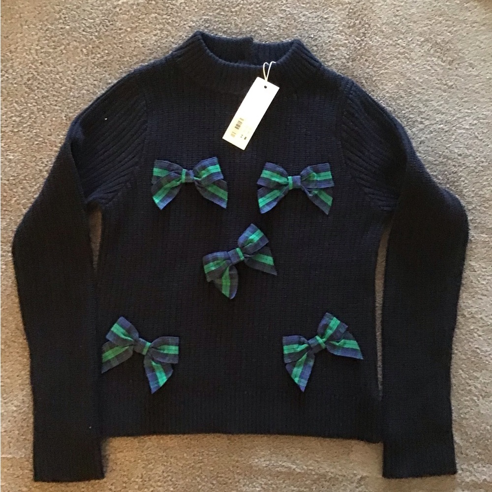 NWT Janie & Jack Sweater Plaid Bows